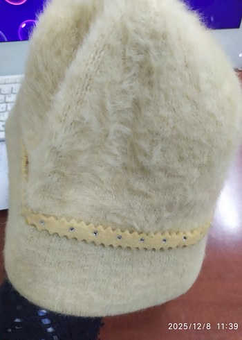 Bej Örgü Kadın Şapka - Görsel 3