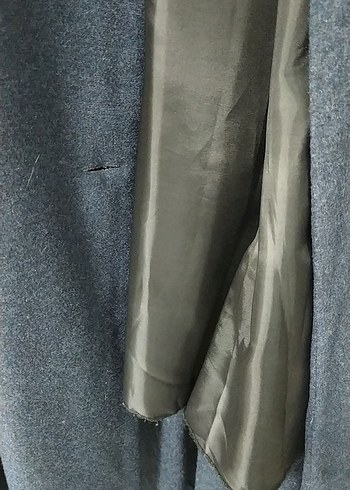 Uzun Lacivert Kadın Kaban - Görsel 4