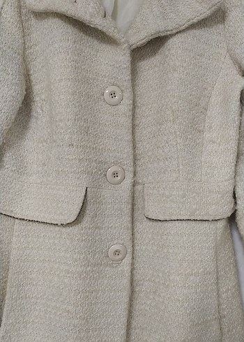 Düğmeli Krem Kaban - Görsel 2