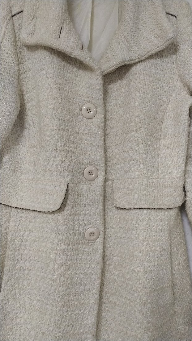 Düğmeli Krem Kaban - Görsel 2