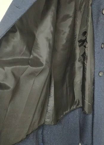 Uzun Lacivert Düğmeli Kaban - Görsel 8