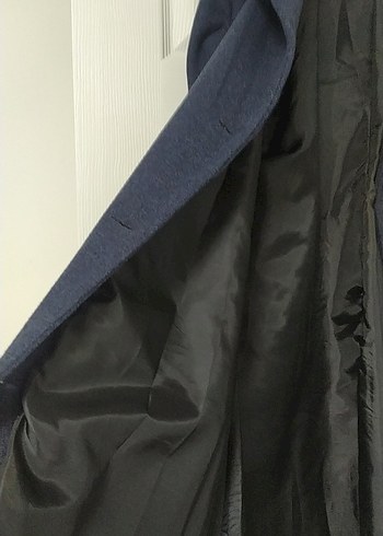 Uzun Lacivert Düğmeli Kaban - Görsel 7