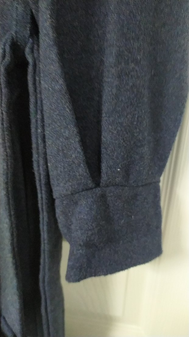 Uzun Lacivert Düğmeli Kaban - Görsel 5