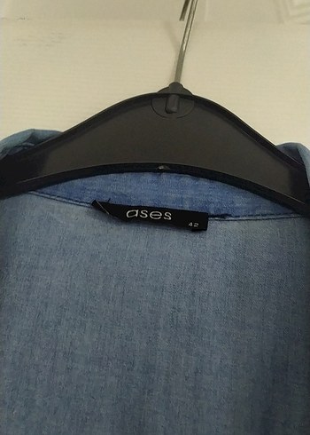 Drapeli Uzun Kollu Bohem Denim Gömlek - Görsel 4