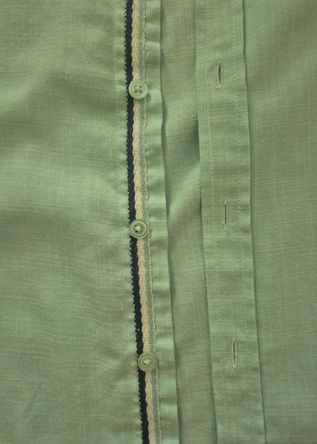 Turkuaz Erkek Keten Gömlek Uzun Kollu - Görsel 6