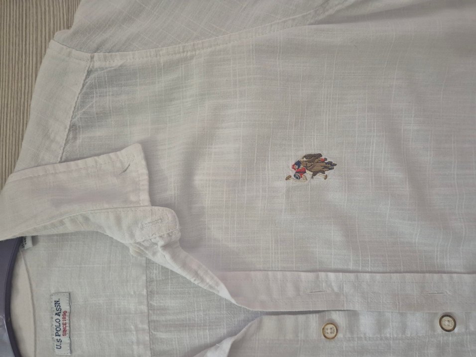 Erkek Beyaz Kısa Kollu Keten Gömlek - Görsel 2