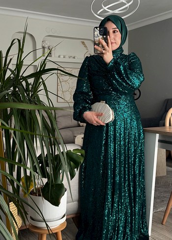 38 Beden Bir kez giyilmiş abiye, şal dahil