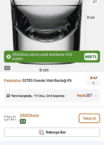 Paşabahçe viski bardağı 