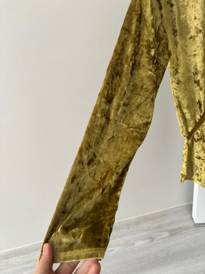 V Yaka Drapeli Kadın Bluz - Görsel 3