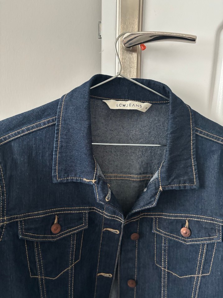 Kadın Koyu Mavi Denim Ceket - Görsel 3