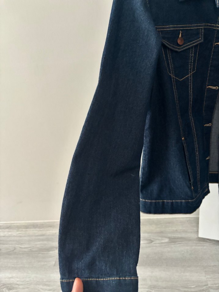 Kadın Koyu Mavi Denim Ceket - Görsel 4