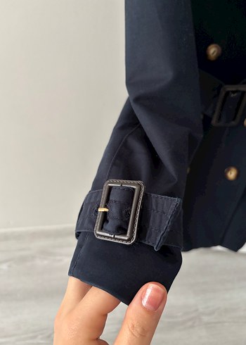 MANGO Kadın Lacivert Midi Trençkot - Görsel 3