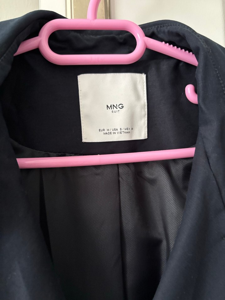 MANGO Kadın Lacivert Midi Trençkot - Görsel 4