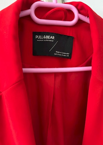Pullu and Bear kırmızı blazer ceket - Görsel 2