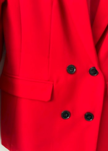 Pullu and Bear kırmızı blazer ceket - Görsel 4