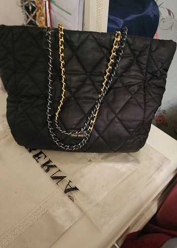 Zincir Detaylı Siyah Kadın Omuz Çantası - Görsel 2