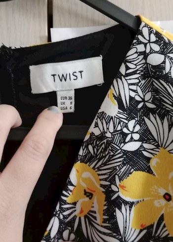 Twist twist Sarı V Yaka Midi Bohem Elbise