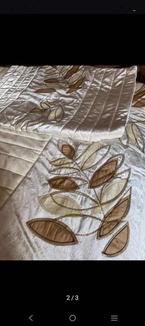 Brillant Nakışlı Parlak Beyaz Yatak Örtüsü - Görsel 2