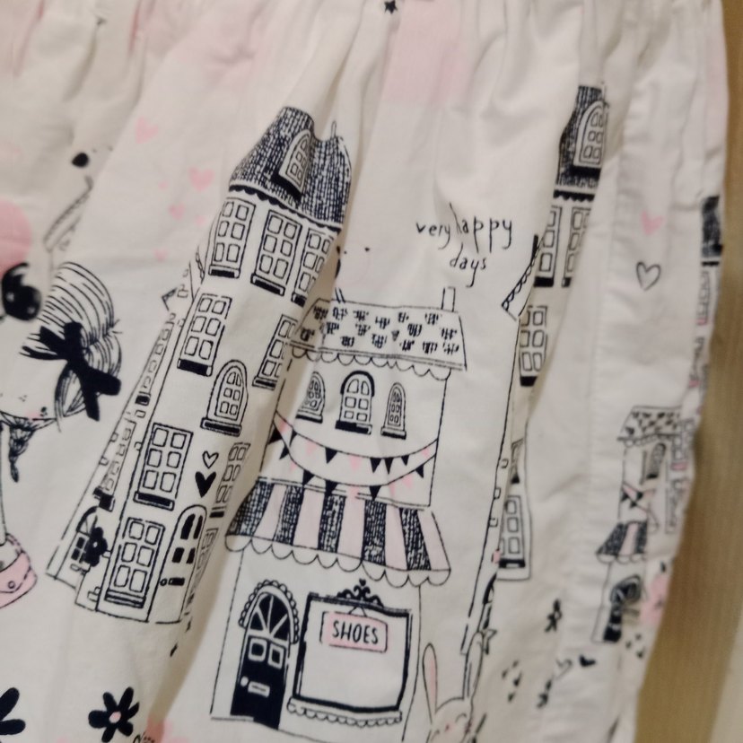 Kız Çocuk Beyaz V Yakalı Fırfırlı Elbise - Görsel 5