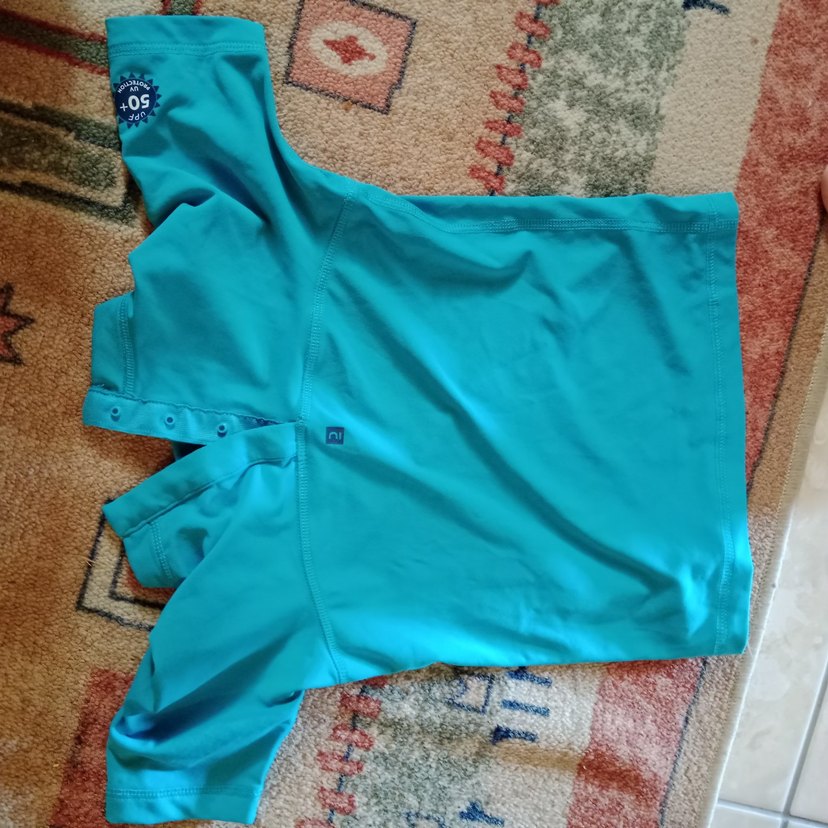 Parlak Turkuaz Kısa Kollu UV korumalı Erkek Mayo Üstü - Görsel 2