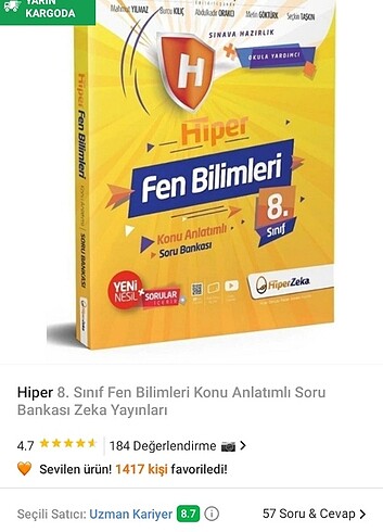 Hiper fen bilimleri konu anlatımlı soru Bankası 