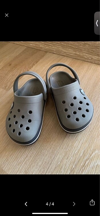 25 Beden gri Renk Crocs terlik çocuk
