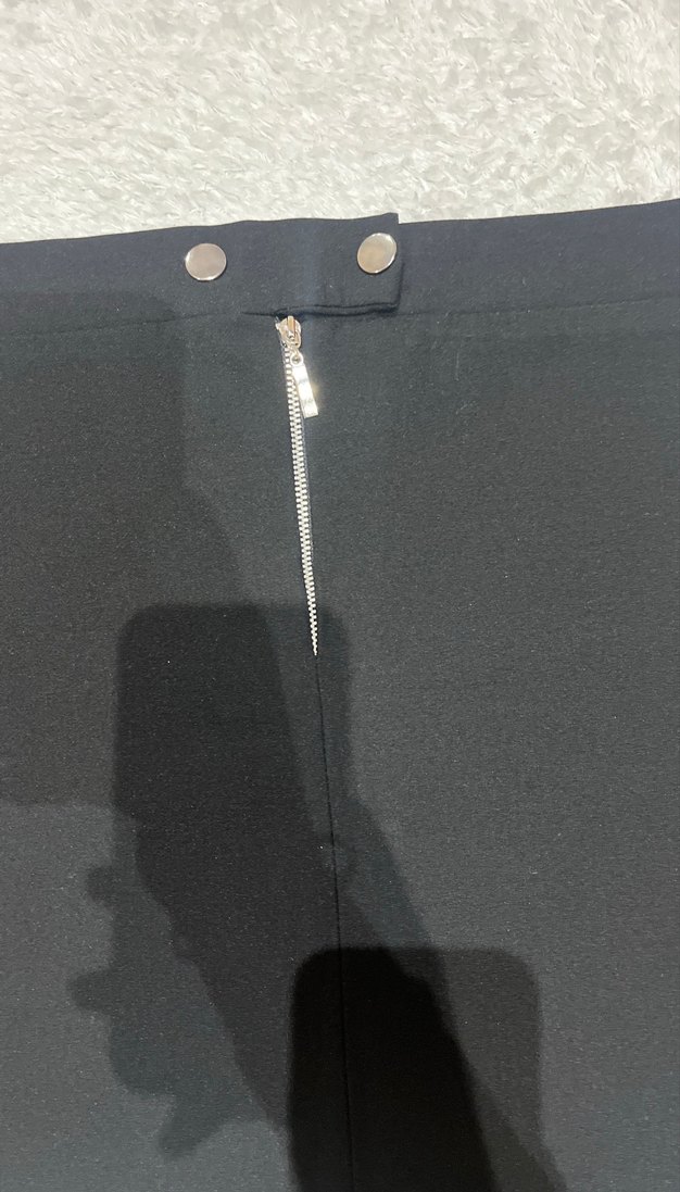 Siyah Mini Etek Fermuarlı - Görsel 3