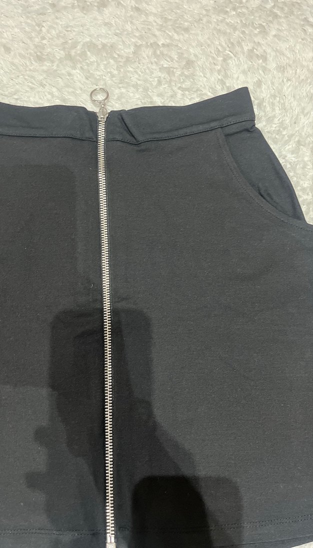 Fermuarlı Siyah Mini Etek - Görsel 4