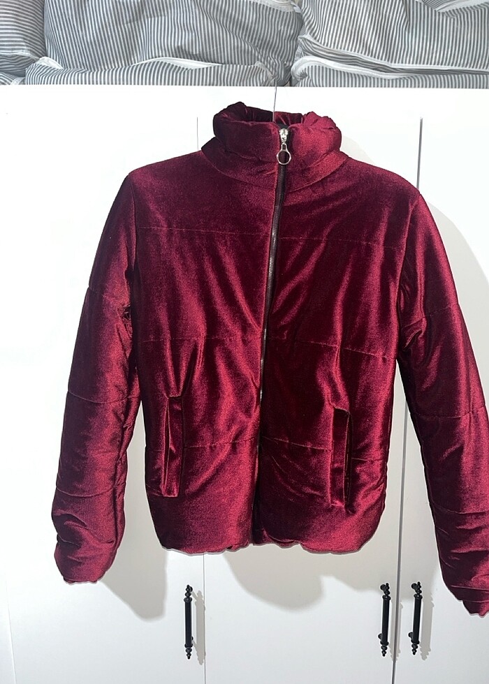 Bordo şişme mont - Görsel 2