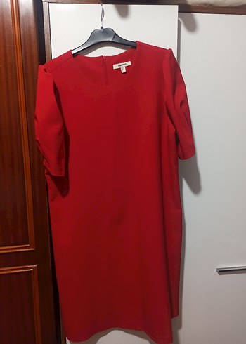 Kırmızı kumaş Midi Elbise