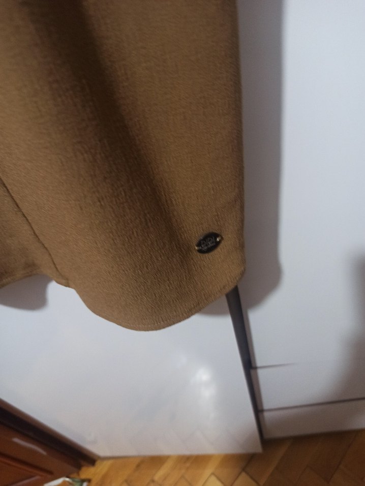 Sütlü Kahve kumaş elbise kırışmaz ofis için 42_44 beden - Görsel 3