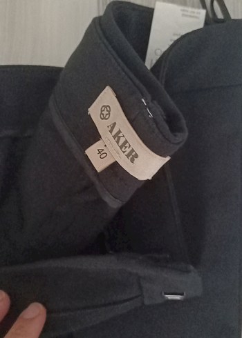 40 Beden Kadın Siyah Midi Kumaş Pantolon