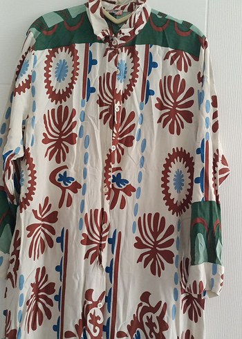 Zara Çok Renkli Uzun Bohem Elbise