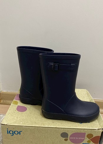 25 Beden Kızaklı Lacivert Erkek Çocuk Yağmur Çizmesi
