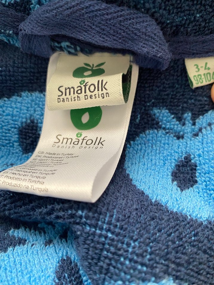 Erkek Çocuk Kapüşonlu Mavi Bornoz - Görsel 4