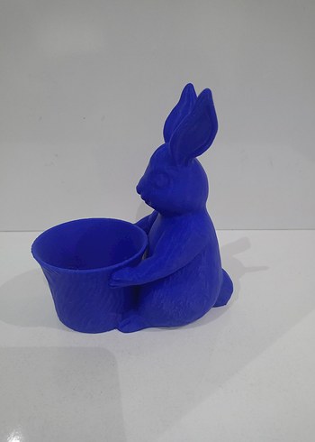 Mavi Tavşan Figürlü Saksı - Görsel 3