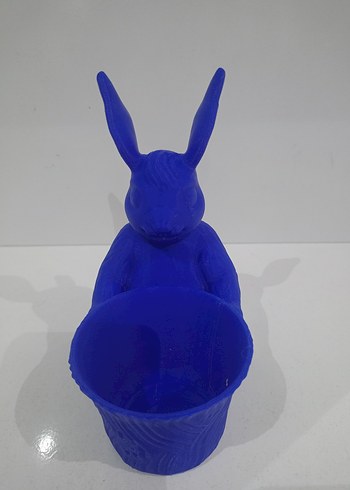 Mavi Tavşan Figürlü Saksı - Görsel 2