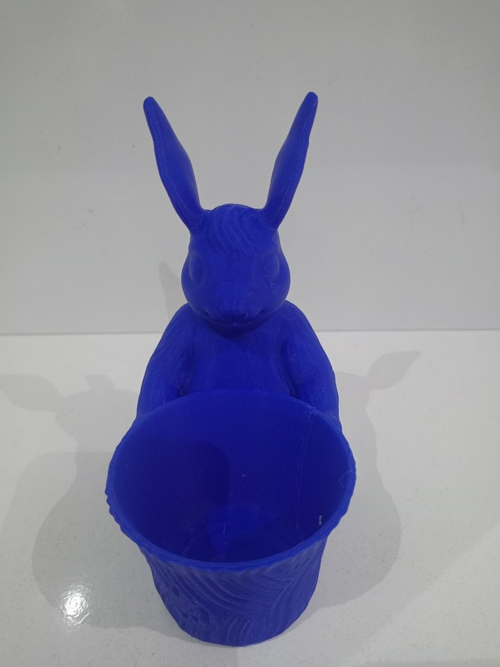 Mavi Tavşan Figürlü Saksı - Görsel 2