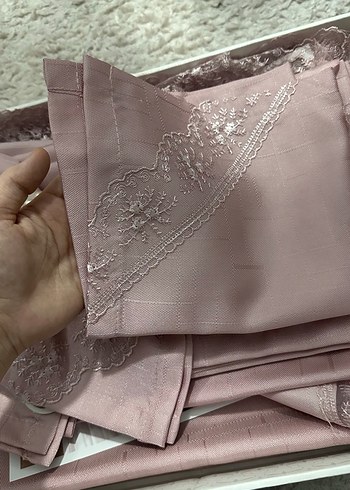 Fransız dantelli 12 kişilik masa örtüsü seti - Görsel 2