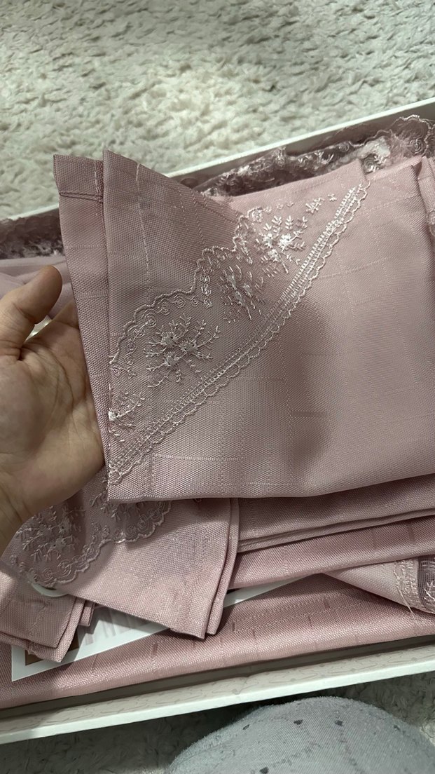 Fransız dantelli 12 kişilik masa örtüsü seti - Görsel 2