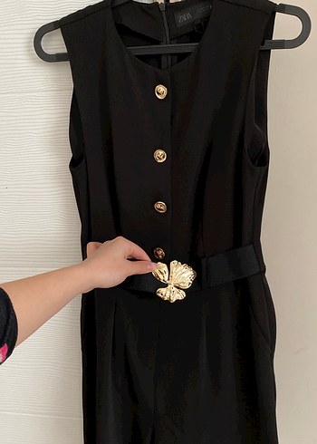 Siyah Kemerli gold detaylı tulum - Görsel 2