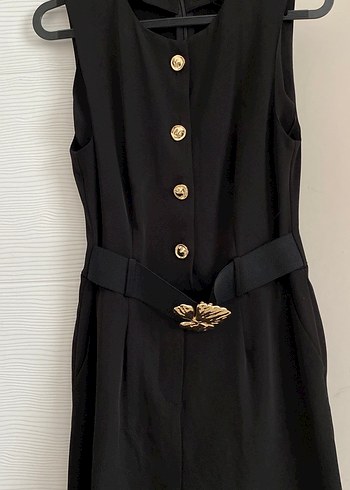 Siyah Kemerli gold detaylı tulum - Görsel 3