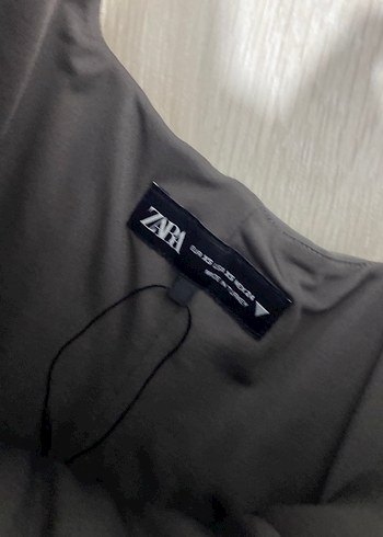 Gri Mini Pliseli Straplez Elbise - Görsel 4