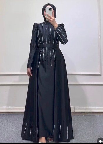 Uzun Siyah Piliseli Gotik Abiye