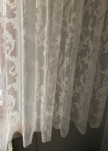 Modern Klasik İşlemeli Beyaz Tül Perde - Görsel 3
