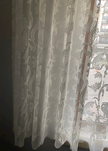 Modern Klasik İşlemeli Beyaz Tül Perde - Görsel 4