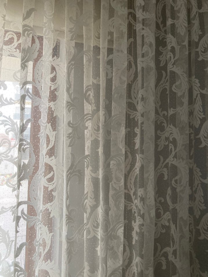 Modern Klasik İşlemeli Beyaz Tül Perde - Görsel 2