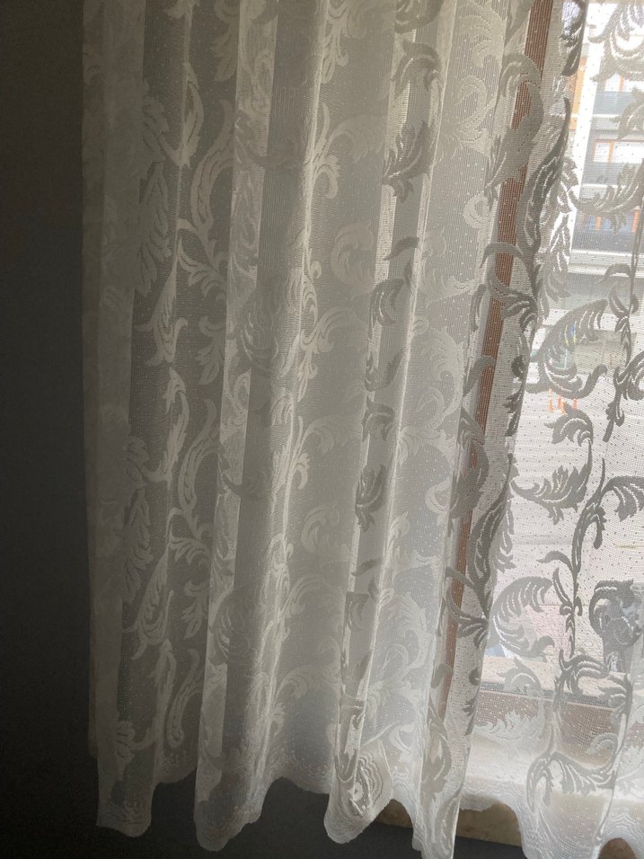 Modern Klasik İşlemeli Beyaz Tül Perde - Görsel 4