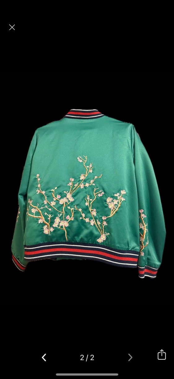 Çiçek Nakışlı Bomber Ceket - Görsel 2