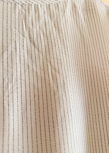 Kadın Çizgili Kısa Kollu Bluz - Görsel 3